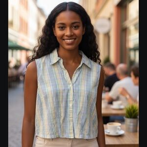 Lee  XL Women's Multicolor Striped Sleeveless Top